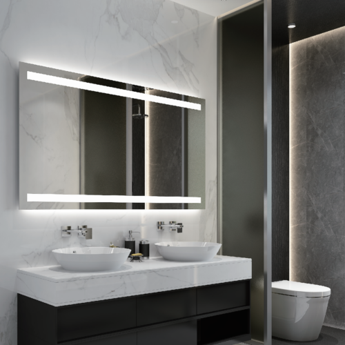 Backlit and forward lit LED mirror