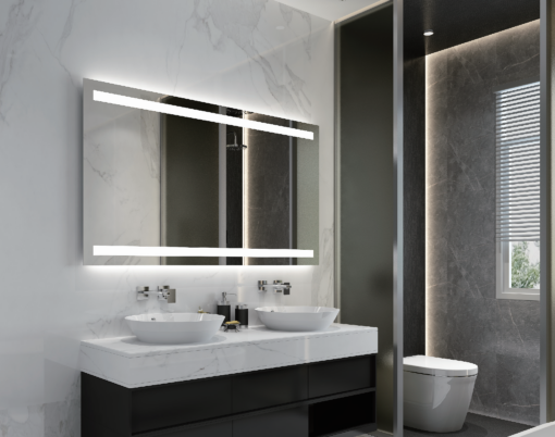 Backlit and forward lit LED mirror