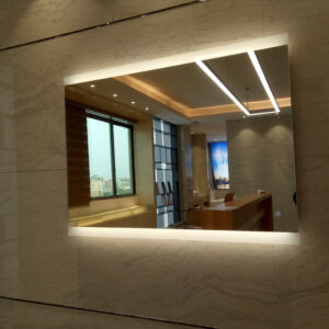 LED Mirror With Light At Top And Bottom