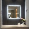 Edge-lit LED Mirror with Ice Frosting Panels All Around